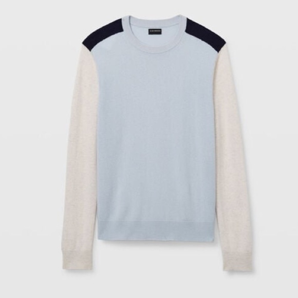 Club Monaco Men’s 100% Cashmere Colorblock Crewneck Sweater in S - Picture 2 of 7